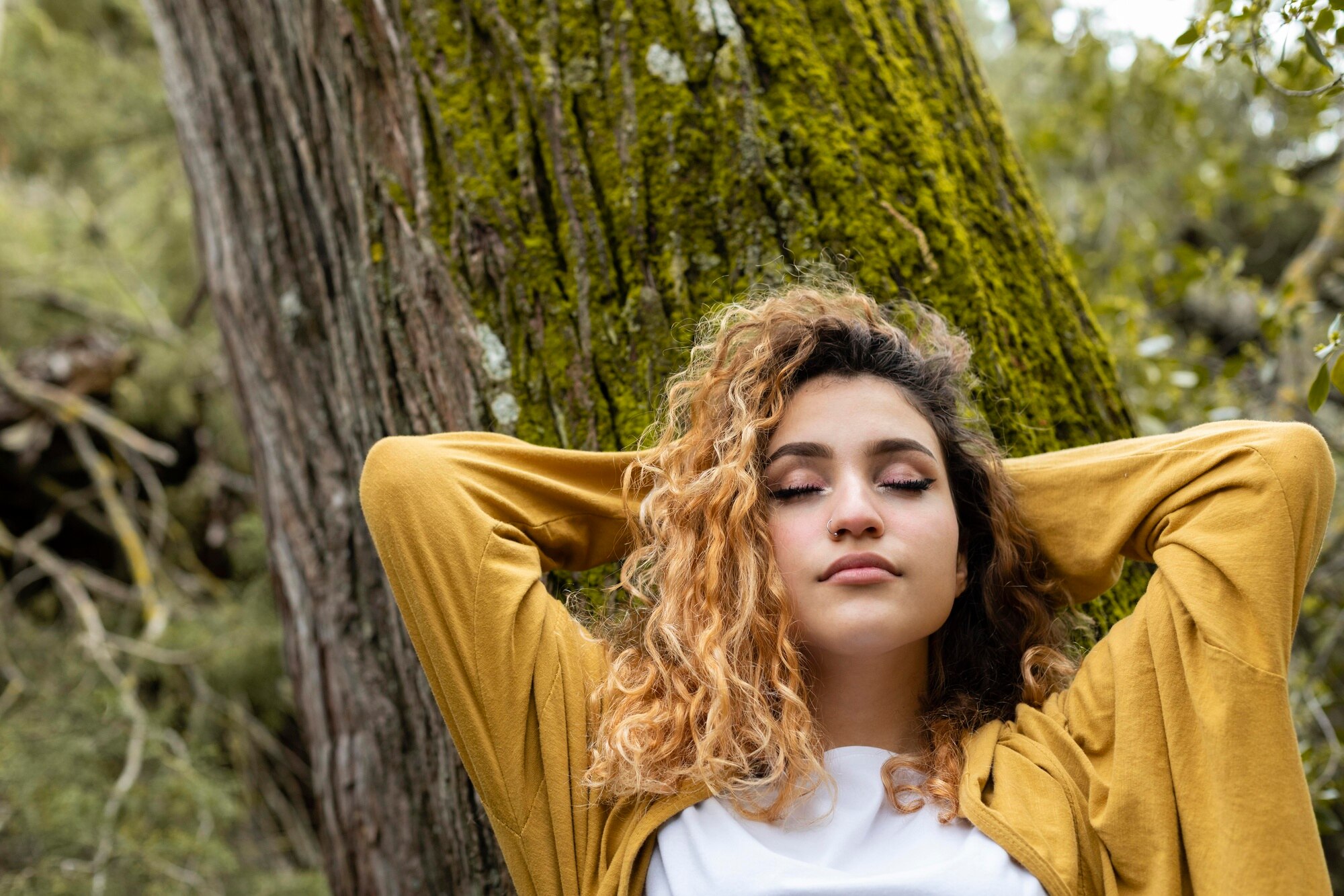 Respiración profunda en la naturaleza